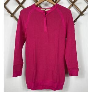 FreeLoader Waffle Knit Pullover Sweater in Hot Pink Women's Size M